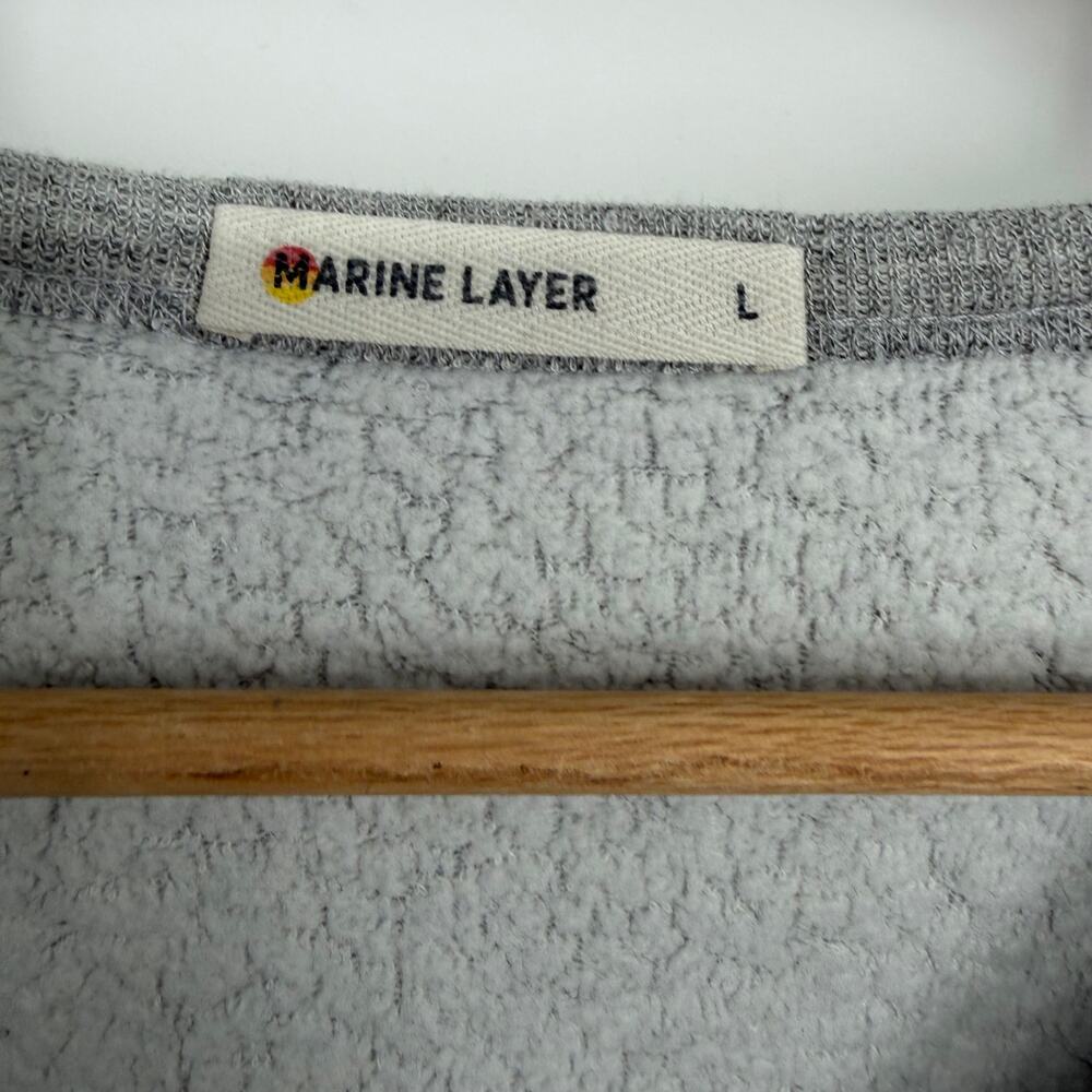 Marine Layer Sweatshirt Large Gray Open Neck Everyday Casual Lounge Oversized‎ - Picture 4 of 10